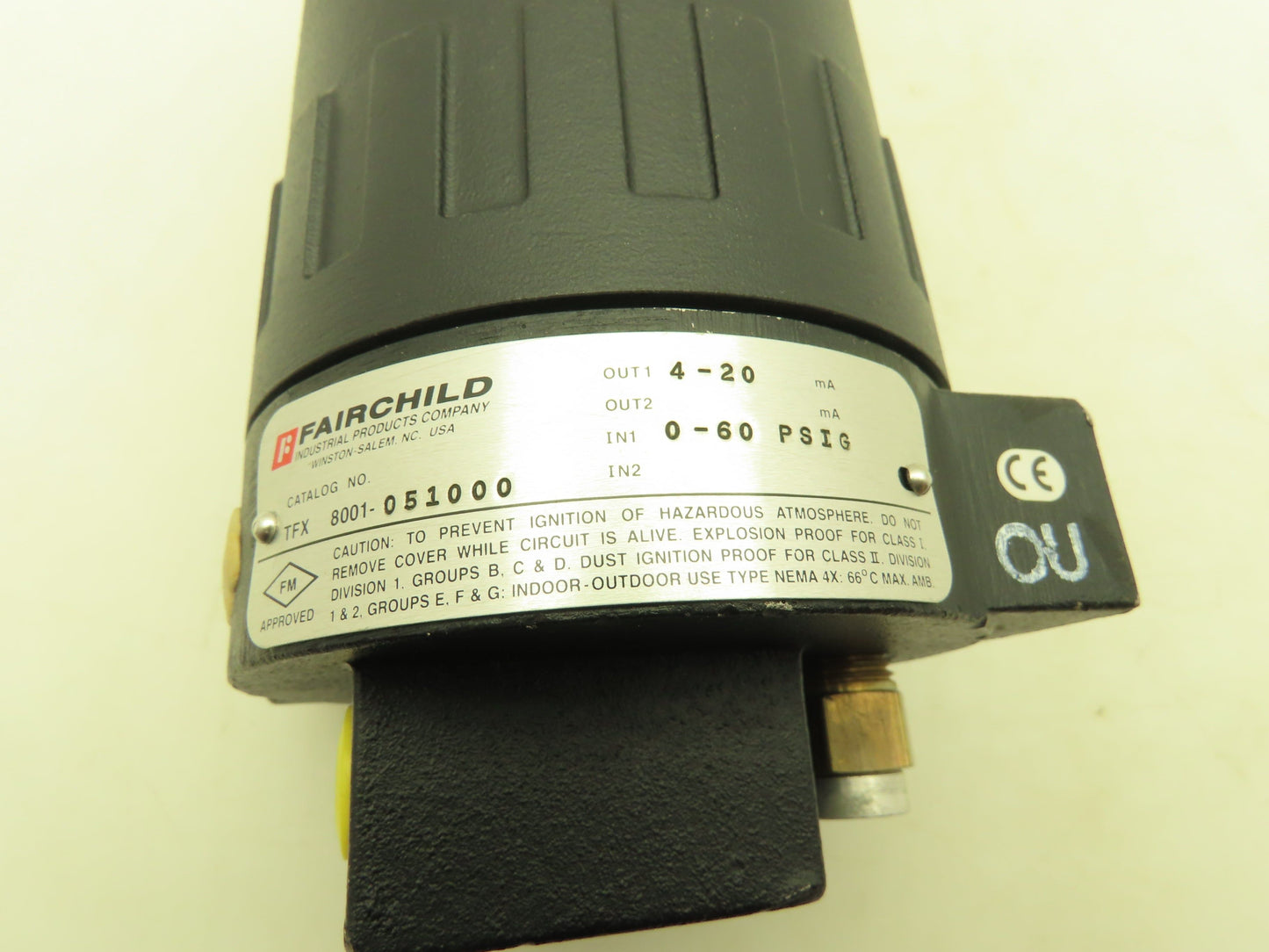Fairchild TFX8001-051000 / TT8001-051000 P/I Pressure Transducer 0-60 PSI 4-20mA