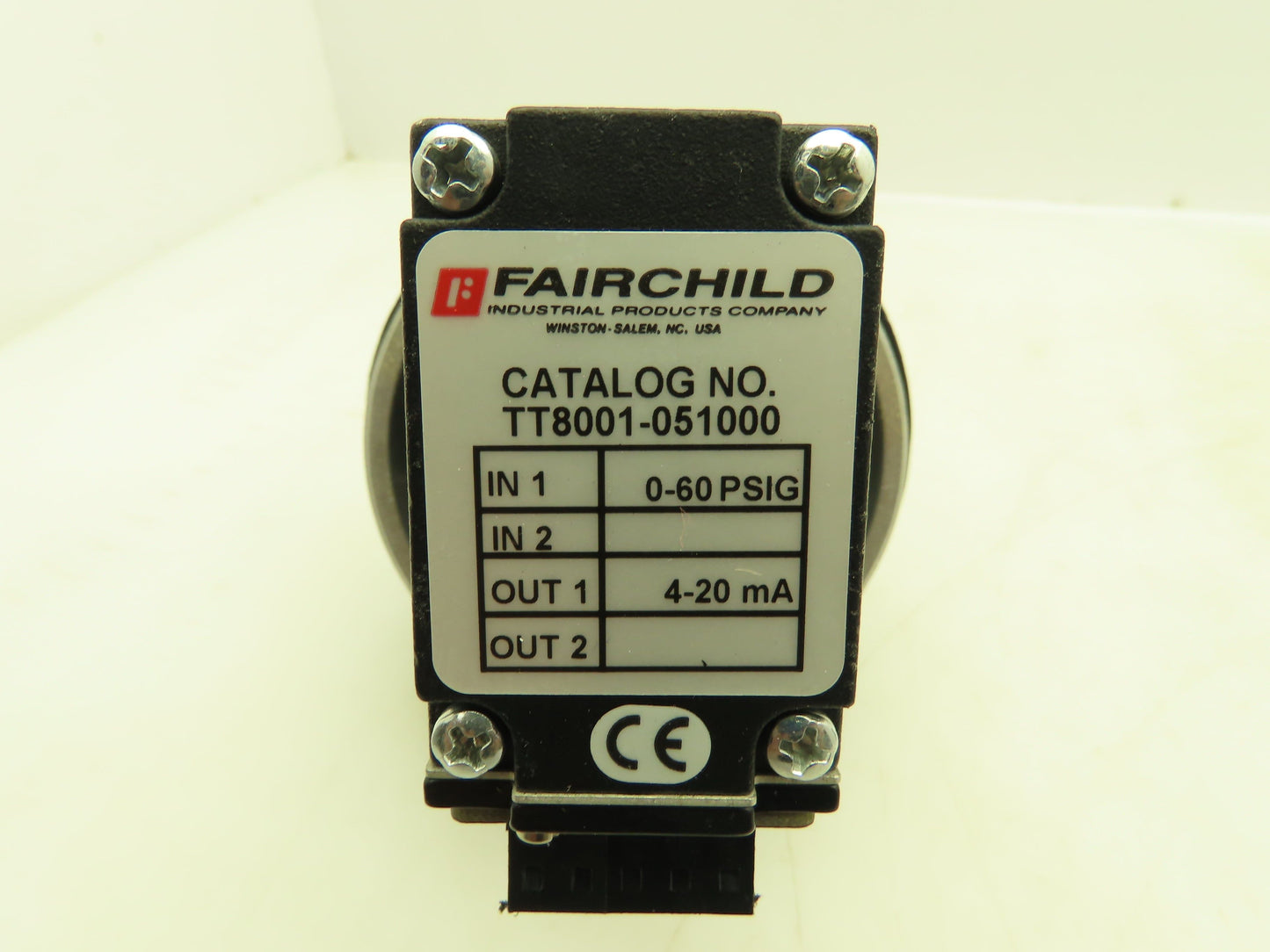 Fairchild TFX8001-051000 / TT8001-051000 P/I Pressure Transducer 0-60 PSI 4-20mA