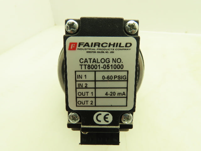 Fairchild TFX8001-051000 / TT8001-051000 P/I Pressure Transducer 0-60 PSI 4-20mA
