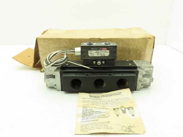 ARO 5540 2323 28 Pneumatic Solenoid Control Spool Valve 5/2 Pos 120V 1" NPT