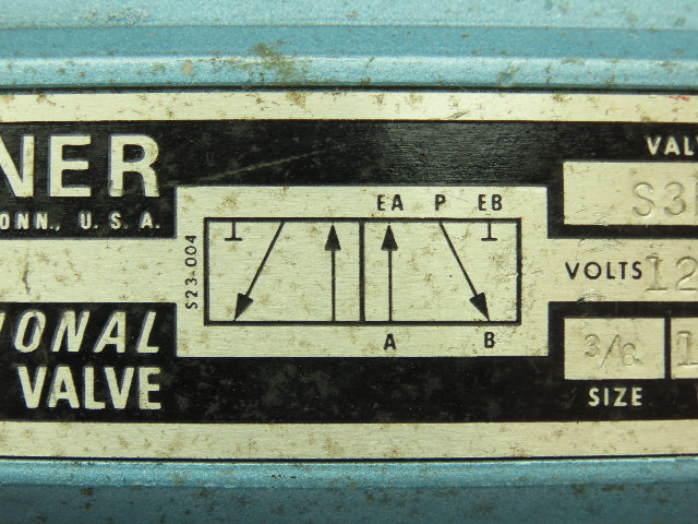 Skinner S3R0ABL3 Pneumatic Directional Control Solenoid Valve 5/2 Pos 120V 3/8"