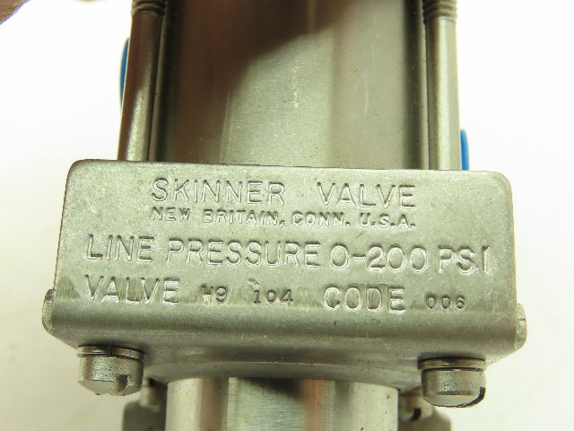 Honeywell Skinner H9-104 Stainless Pneumatic Pilot Valve 5/2 Pos 200 PSI 1/4"NPT