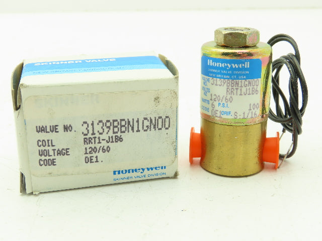 Honeywell Skinner 3139BBN1GN00 Solenoid Valve 3-Way NO 120V 100 PSI 1/8" NPT