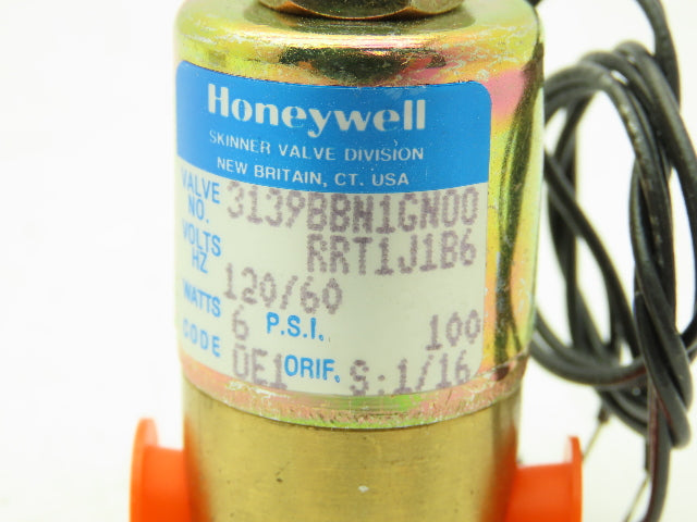 Honeywell Skinner 3139BBN1GN00 Solenoid Valve 3-Way NO 120V 100 PSI 1/8" NPT