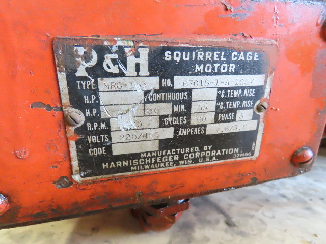 1 Ton Work Station I-Beam Swivel Jib Crane 2Hp Cable Hoist 15' Span 16' 9" HUB