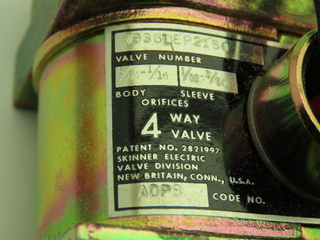 Honeywell Skinner V935LEP2150 Solenoid Valve 4-Way NO/NC 120V 150 PSI 1/4" NPT