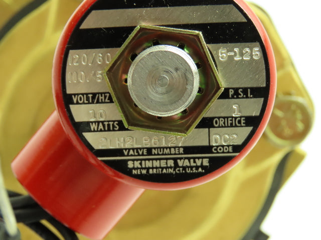 Skinner Lancer 2LH2LBG6127 Brass Solenoid Valve 2-Way NC 120V 125 PSI 1" NPT