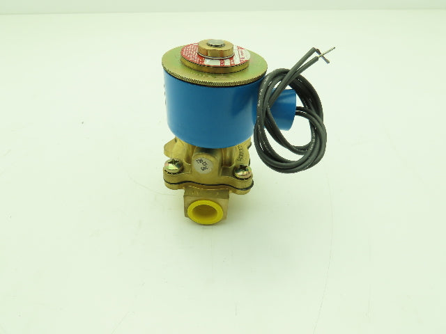 Honeywell Skinner 705X3D2B Brass Solenoid Valve 2-Way NC 24VDC 40 PSI 1/2" NPT