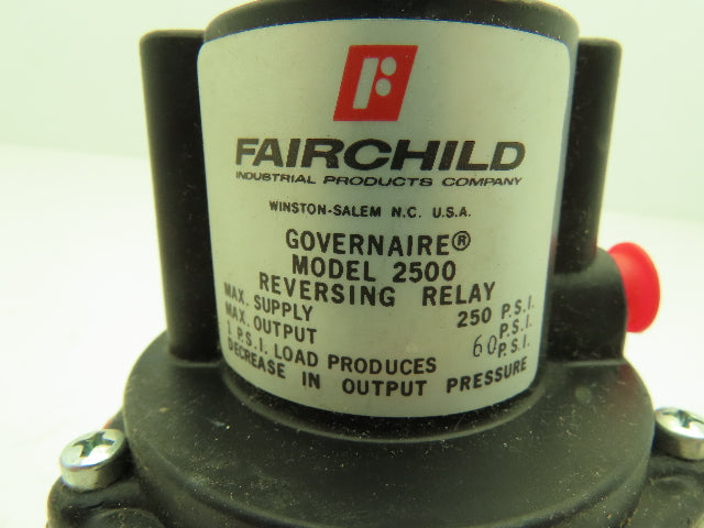 Fairchild 2543 Pneumatic Air Governaire Model 2500 Reversing Relay 60PSI 3/8"NPT