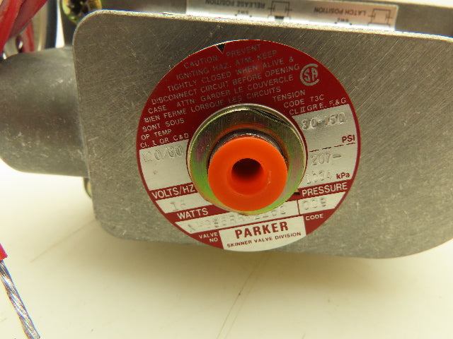 Parker Skinner XH935RRM2150 Solenoid Valve 5-Way 2 Pos 120V 150 PSI 1/4" NPT