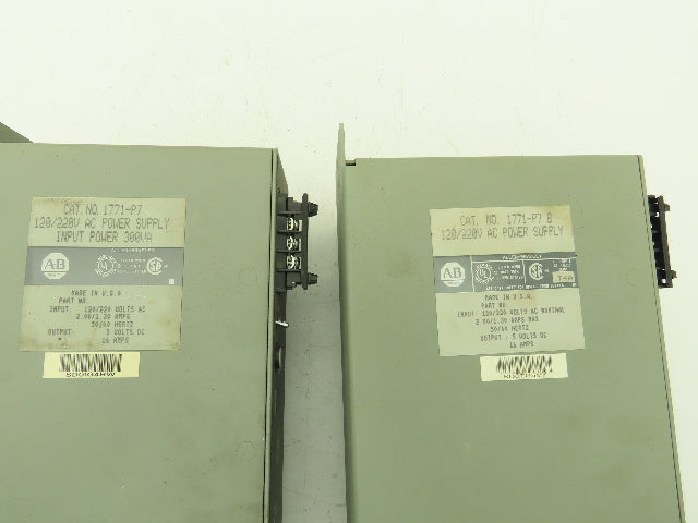 Allen Bradley 1771-P7 PLC AC Power Supply 120/220V Ser B   Lot of 2
