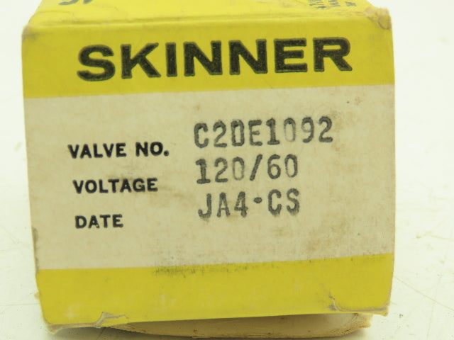 Honeywell Skinner C2DE1092 Brass Solenoid Valve 2-Way NC 120V 90 PSI 1/8"NPT