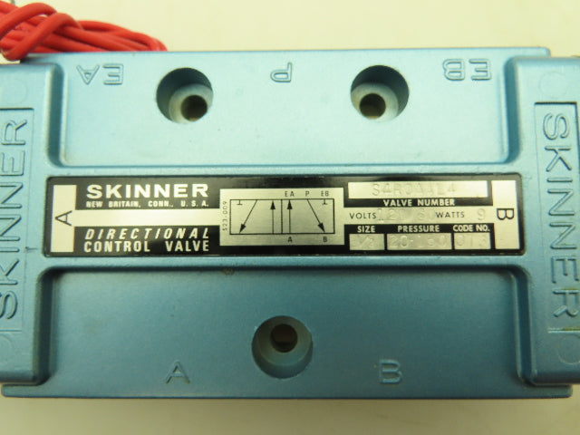 Skinner S4R0AAL4 Directional Control Valve 5-Way 2 Pos 120V Solenoid 150 PSI