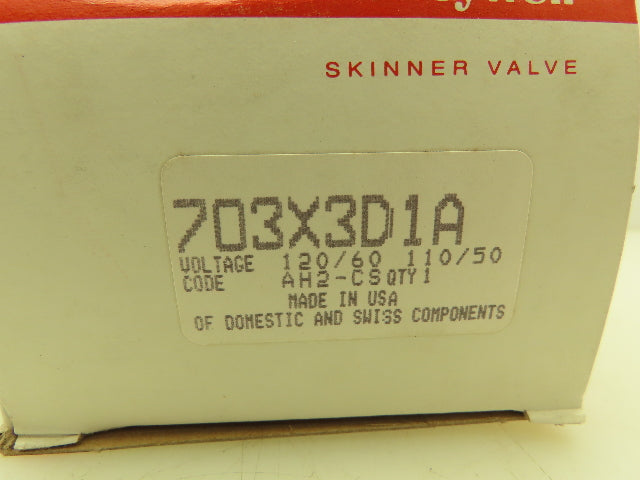 Honeywell Skinner 703X3D1A Brass Solenoid Valve 2-Way NC 120V 150 PSI 3/8" NPT