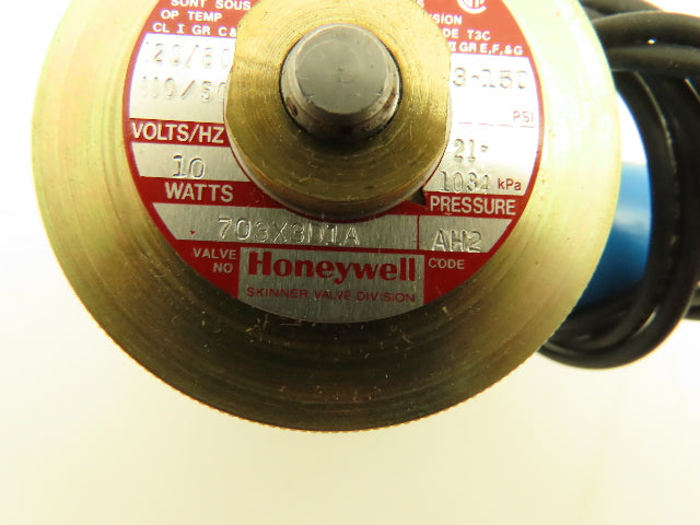 Honeywell Skinner 703X3D1A Brass Solenoid Valve 2-Way NC 120V 150 PSI 3/8" NPT