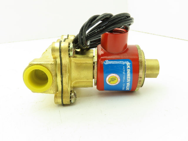 Honeywell Skinner 4LB1HB4125 Brass Solenoid Valve 2-Way NO 120V 125 PSI 1/2" NPT