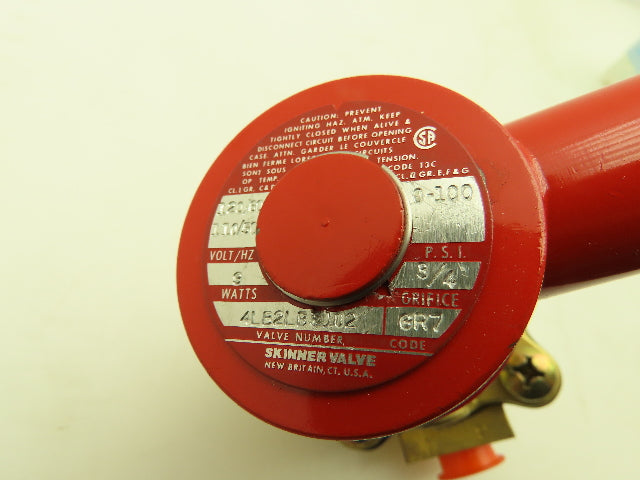 Honeywell Skinner 4LB2LB3102 Brass Solenoid Valve 2-Way NC 120V 100 PSI 3/8" NPT