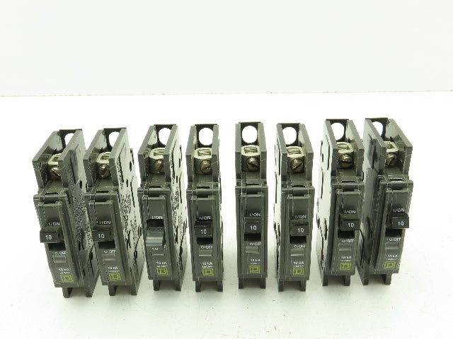 Square D Series 3 Mini Circuit Breaker 10A 1-Pole 120/240V DIN Rail Lot of 8