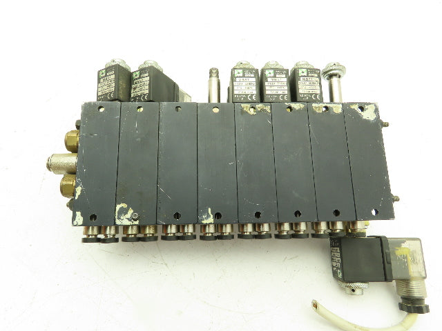 Pneumax 505.52.0.12 Pneumatic 8-Station MB57 Solenoid Valve Bank 120V