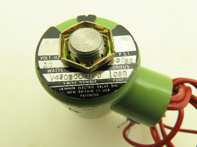 Honeywell Skinner V42DB0LC070 Solenoid Valve 2-Way NC 12VDC 70 PSI 1/8" NPT