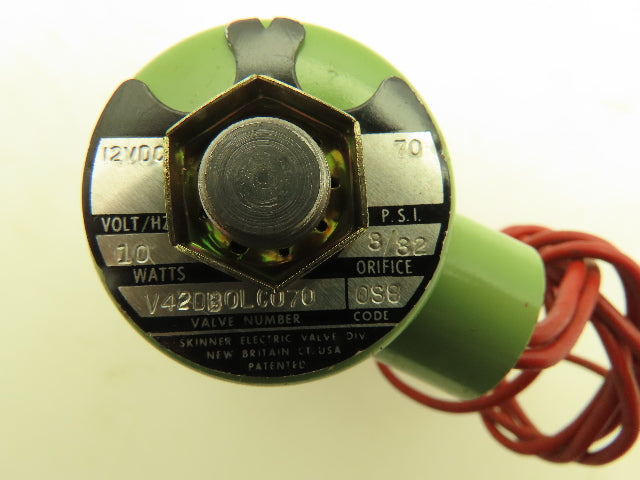 Honeywell Skinner V42DB0LC070 Solenoid Valve 2-Way NC 12VDC 70 PSI 1/8" NPT