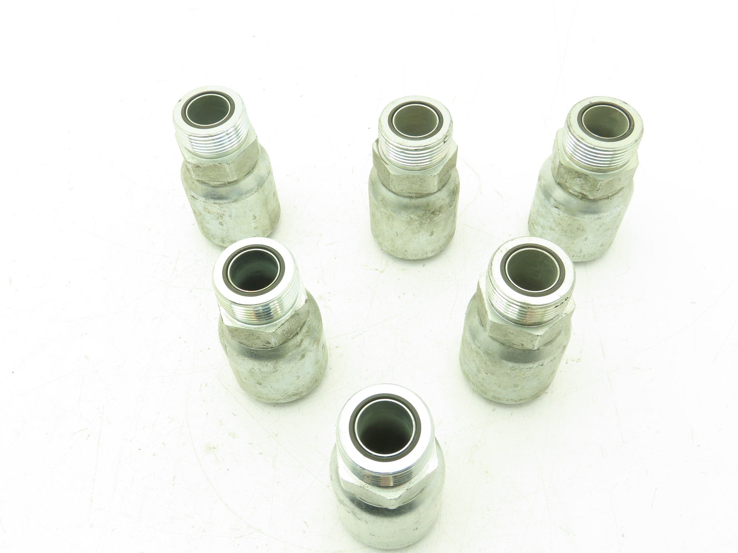 Parker P43-16 Hydraulic Crimp Fitting 1" Hose x 1"-16 SAE Male O-Ring Lot of 6