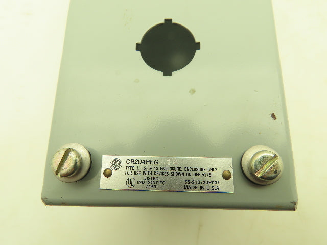 GE CR204HEG14 Steel Enclosure 4-Hole Control Station 22.5mm Pushbutton