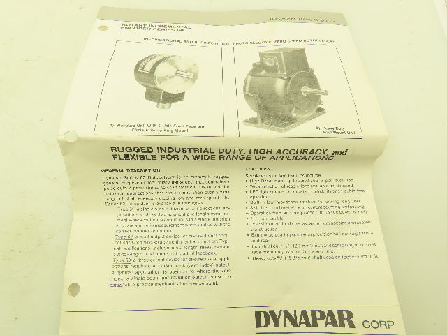 Dynapar 62-PNDF-0200-AB-00 Rotopulser Rotary Incremental Encoder 5/8 Dual Output