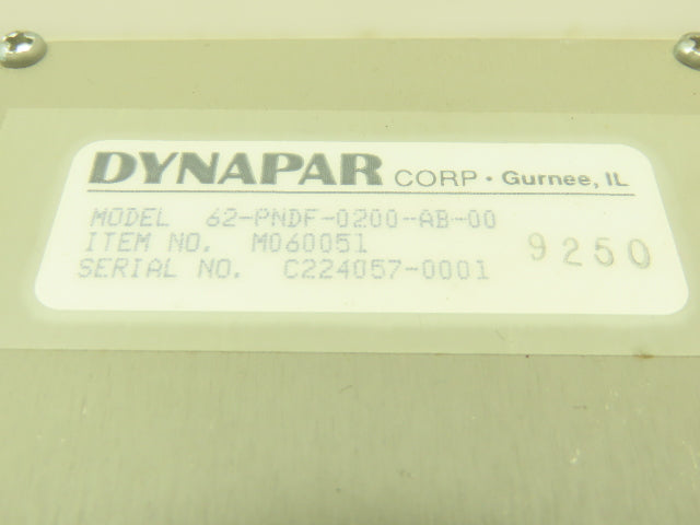 Dynapar 62-PNDF-0200-AB-00 Rotopulser Rotary Incremental Encoder 5/8 Dual Output