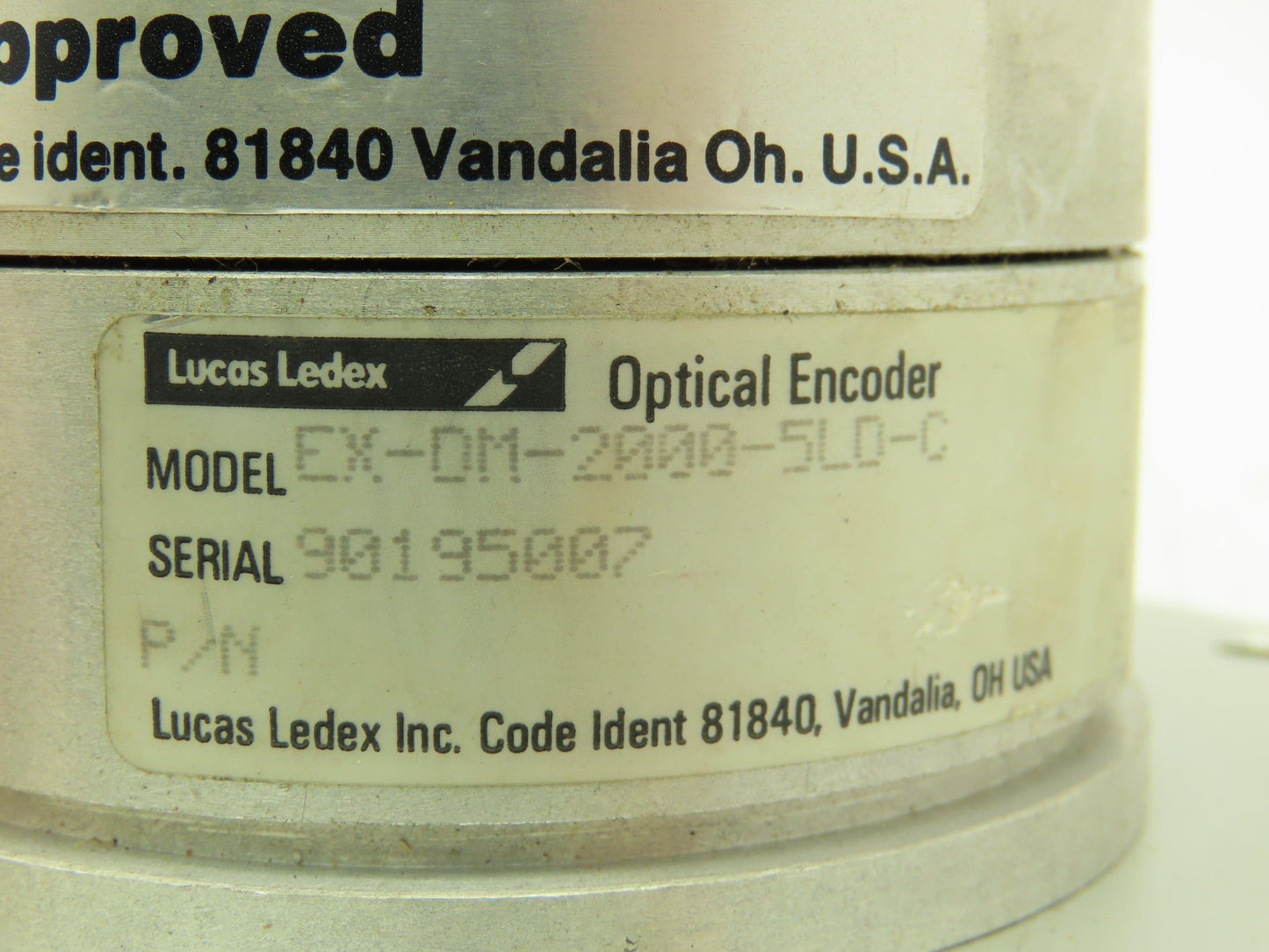 Datametrics EX-DM-2000-5LD-C Optical Encoder NEMA 4 Enclosure Lucas Ledex