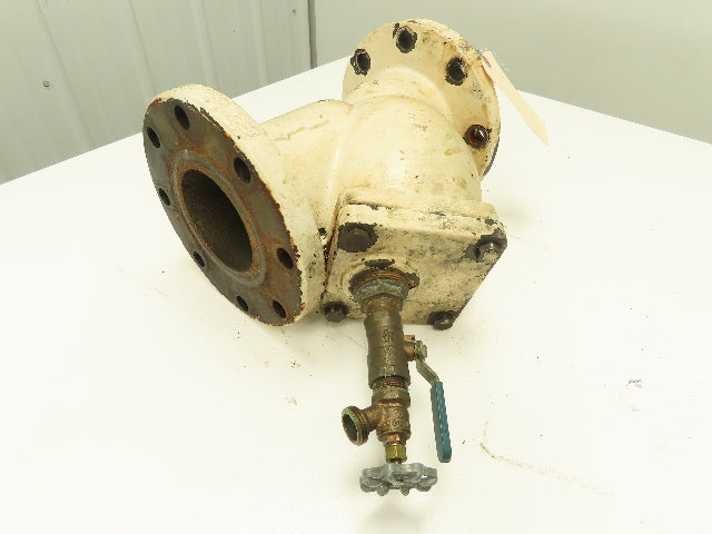 Mueller 758 Cast Iron 4" Flanged Y Strainer with 3/4" Ball Valve