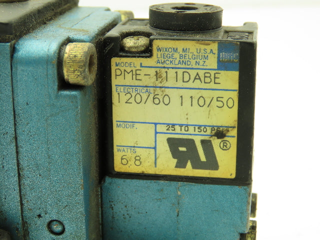 MAC 6521B-211-PM-111DA Pneumatic Double Solenoid Valve 4/2-Pos 120V w/Sub-Base