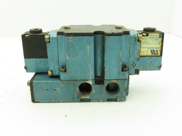 MAC 6521B-211-PM-111DA Pneumatic Double Solenoid Valve 4/2-Pos 120V w/Sub-Base