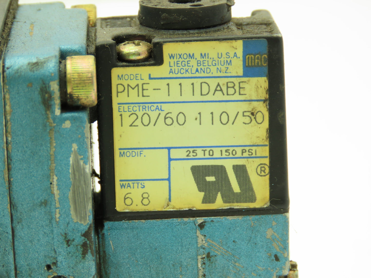 MAC 6521B-211-PM-111DA Pneumatic Double Solenoid Valve 4/2-Pos 120V w/Sub-Base