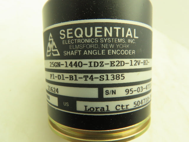 Sequential 25GN-1440-IDZ-E2D-12V-H2-F1-D1-B1-T4-S1385 Rotary Shaft Encoder