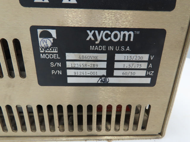 Xycom 4860VME Keypad Operator Interface Panel Terminal Monitor 115/230V