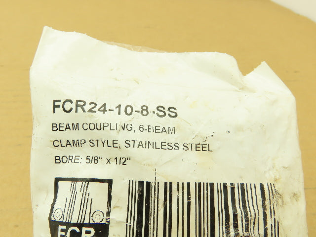 Ruland FCR24-10-8-SS Six Beam Stainless Coupling Clamp 5/8"x 1/2"