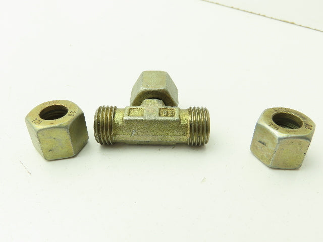 DS-VC 10-L Metric EO 24° Swivel Nut Branch Tee 10mm Tube x M16 Lot of 15