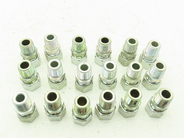 Parker EMB GE15L1/2NPT EO 24° Male Stud Connector 15mm Tube x 1/2" NPT Lot of 18