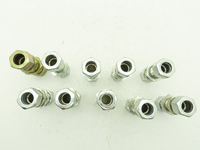 Parker SV22LOMD EO 24° DIN Bulkhead Union Fitting 22mm Tube Lot of 10