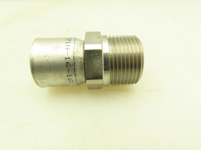 Parker 10191N-16-16C Parkrimp Stainless Crimp Fitting 7/8" Hose x 1" NPT Male