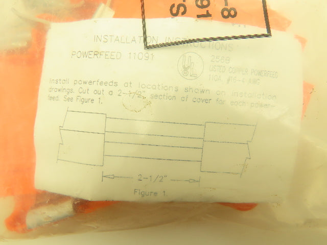 Insul-8 11091 Conductor Bar Power Feed 40-110A Connector Cover Lot of 3