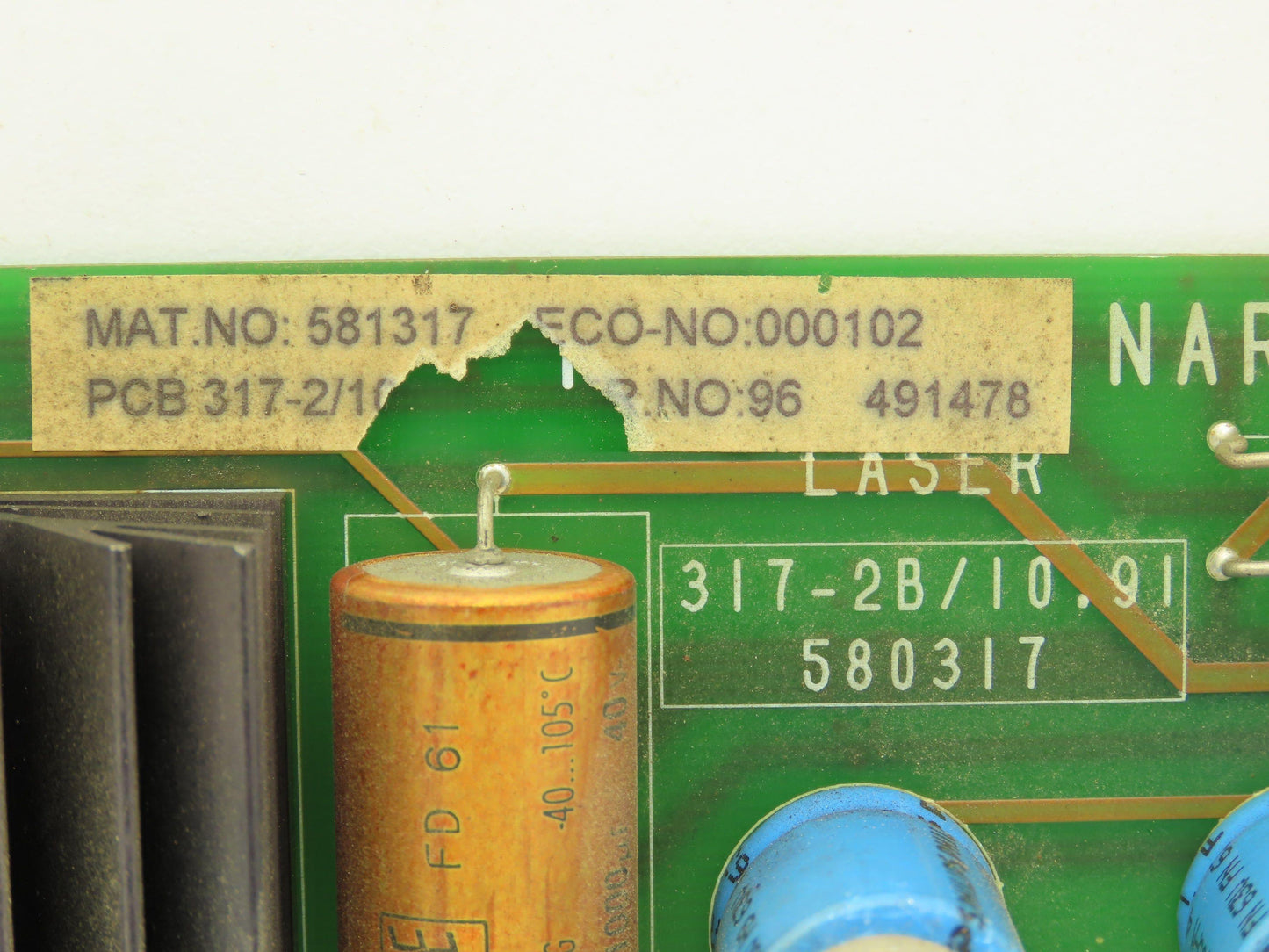 Rofin-Sinar Laser PCB 317-2/10.91 PCB Circuit Board Power Supply