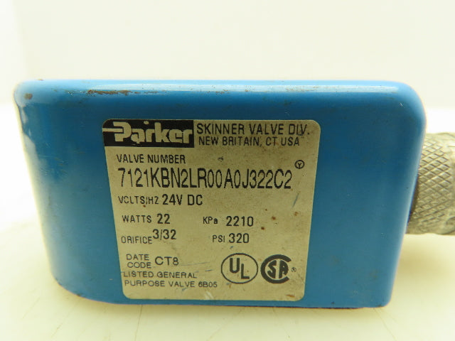 Parker 7121KBN2LR00A0J322C2 Solenoid Valve Coil 24VDC 22W (7J322C2) Lot of 3