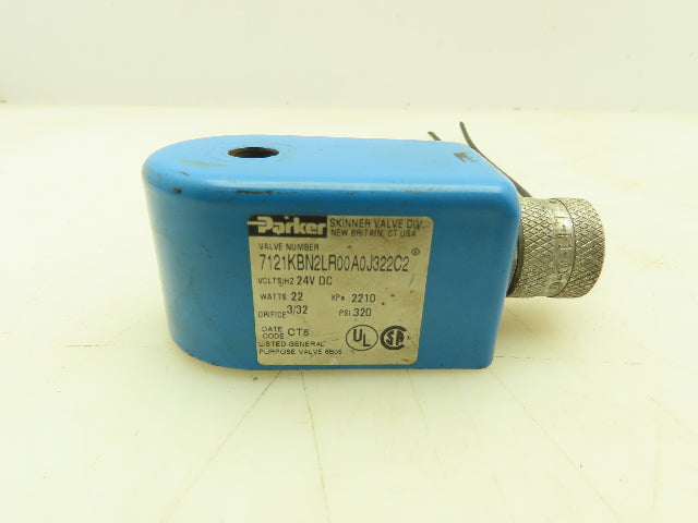 Parker 7121KBN2LR00A0J322C2 Solenoid Valve Coil 24VDC 22W (7J322C2) Lot of 3