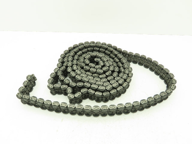 Non-Marking Rubber Top Double Strand Conveying Roller Chain 1/2" Pitch 14' 6"L