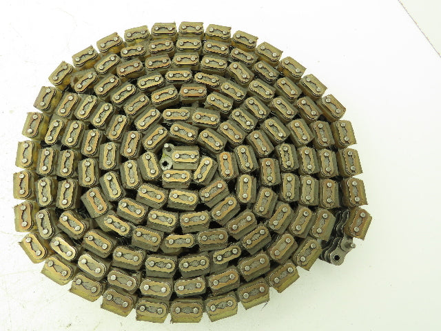 Non-Marking Rubber Top Double Strand Conveying Roller Chain 1/2" Pitch 11'