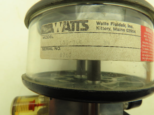 Watts L50-06R Pneumatic Air Line Injection Lubricator 30-150PSI 3/4" NPT