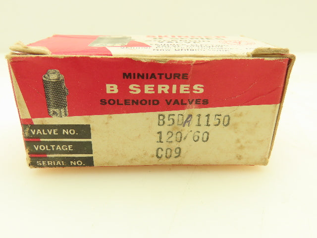 Honeywell Skinner B5DA1150 B-Series Solenoid Valve 3-Way NO 120V 150 PSI 1/8"NPT