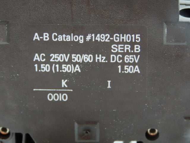 Allen Bradley 1492-GH015 Din Rail 1.5A Circuit Breaker Ser B 250V Lot of 69